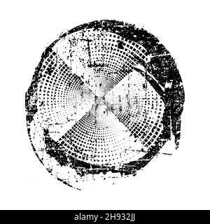 Points de demi-teinte carrés de la grange noire.Logo aux lignes rapides.Motif grunge rétro.Élément de conception pour bannière, affiche, effet grungy, modèle Illustration de Vecteur