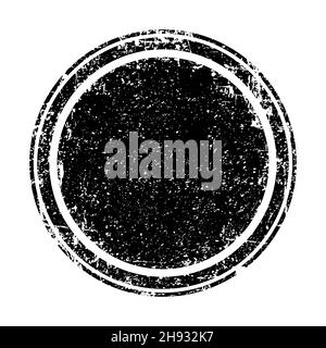 Timbre rond grundy noir.Motif grunge rétro.Illustration vectorielle.Isolé.Élément de design artistique sale pour les blocs de texte, les badges, les emblèmes, les bannières Illustration de Vecteur