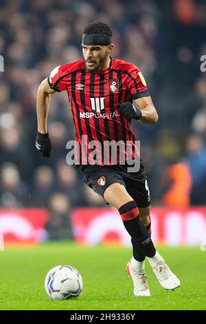 Londres, Royaume-Uni.03ème décembre 2021.Dominic Solanke de Bournemouth lors du match de championnat EFL Sky Bet entre Fulham et Bournemouth à Craven Cottage, Londres, Angleterre, le 3 décembre 2021.Photo de Salvio Calabre.Utilisation éditoriale uniquement, licence requise pour une utilisation commerciale.Aucune utilisation dans les Paris, les jeux ou les publications d'un seul club/ligue/joueur.Crédit : UK Sports pics Ltd/Alay Live News Banque D'Images