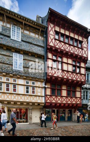 L'architecture traditionnelle bretonne, ville de Quimper, département du Finistère, région Bretagne, France Banque D'Images