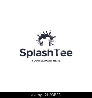 T-shirt style SplashTee minimaliste avec logo en tissu Illustration de Vecteur