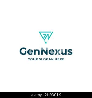 logo GN Gen Nexus initial à marque lettre plate Illustration de Vecteur