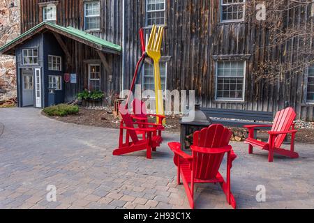 Wakefield Mills Falls Resort and restaurant Wakefield Québec Canada en hiver Banque D'Images