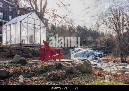 Wakefield Mills Falls Resort and restaurant Wakefield Québec Canada en hiver Banque D'Images