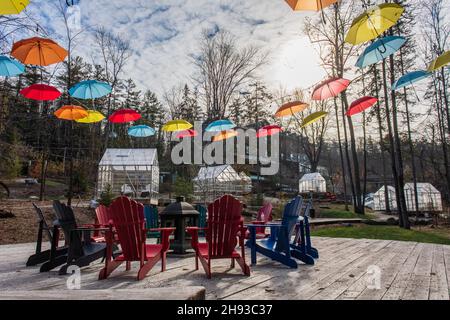 Wakefield Mills Falls Resort and restaurant Wakefield Québec Canada en hiver Banque D'Images