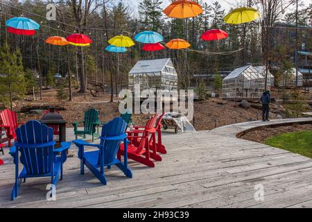 Wakefield Mills Falls Resort and restaurant Wakefield Québec Canada en hiver Banque D'Images