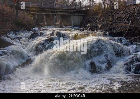 Wakefield Mills Falls Resort and restaurant Wakefield Québec Canada en hiver Banque D'Images