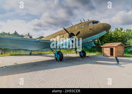 MINSK, BÉLARUS - 11 JUIN 2017 : avion au Musée d'État bélarussien de l'histoire de la Grande guerre patriotique à Minsk Banque D'Images