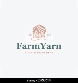 Design minimaliste d'entrepôt de bâtiment FarmYarn logo Illustration de Vecteur