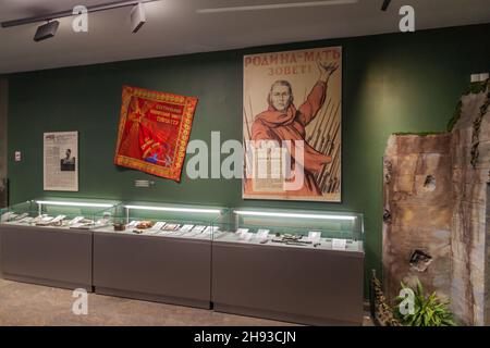 MINSK, BÉLARUS - 16 JUIN 2017 : expositions au Musée d'État bélarussien de l'histoire de la Grande guerre patriotique à Minsk Banque D'Images