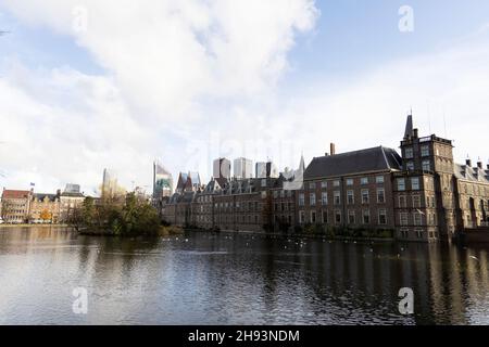 Le bâtiment du Parlement néerlandais Binnenhof à la Haye, aux pays-Bas. Banque D'Images