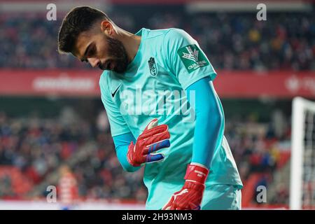 Grenade, Espagne.03ème décembre 2021.Luis Maximiano de Grenade CF vu pendant le match de la Liga Santander entre Granada CF et Deportivo Alaves au stade Nuevo Los Carmenes, à Grenade.(score final - Granada CF 2:1 Deportivo Alaves) crédit: SOPA Images Limited/Alay Live News Banque D'Images