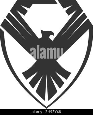 Eagle Shield Icon Illustration Template Design Illustration de Vecteur