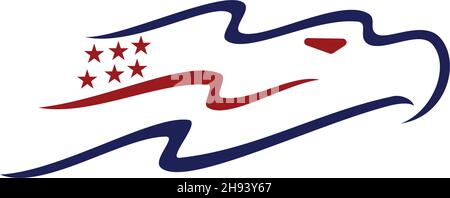 Modèle d'icône d'illustration patriotique American Eagle Illustration de Vecteur