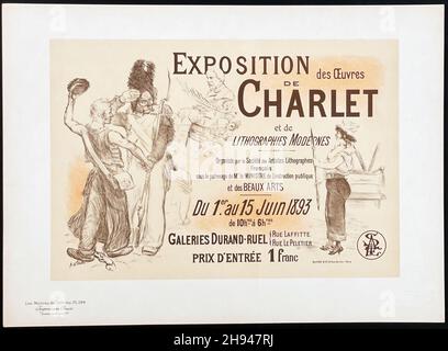 Exposition de Charlet les Maitres de l'Affiche plaque #194, artiste: Adolphe Willette.1899. Banque D'Images