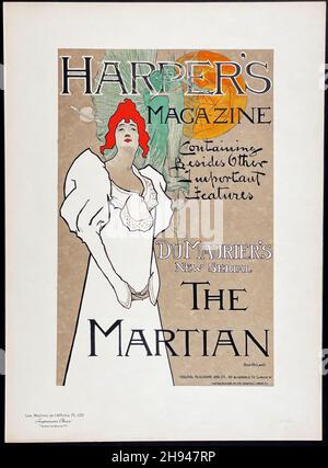 Fred Hyland - la couverture du magazine Harper: Le Martian - (les maîtres de l'Affiche), 'la nouvelle série de lu Maurier'.1897. Banque D'Images