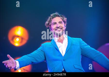 David Bisbal se produisant au Palau Sant Jordi, Barcelone 25 novembre 2021. Photographe : ALE Espaliat Banque D'Images