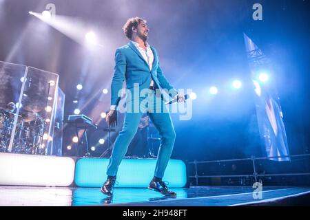 David Bisbal se produisant au Palau Sant Jordi, Barcelone 25 novembre 2021. Photographe : ALE Espaliat Banque D'Images