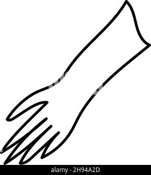 Gants fine ligne icône. Style doodle dessiné à la main.Illustration vectorielle de gant de jardin isolée sur blanc. Illustration de Vecteur