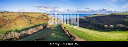 Panorama sur Man Sands, Kingswear, Brixham, Devon, Angleterre,Europe Banque D'Images