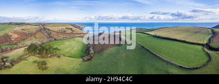 Panorama sur Man Sands, Kingswear, Brixham, Devon, Angleterre,Europe Banque D'Images