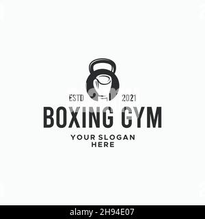 gants de BOXE flat GYM logo silhouette Illustration de Vecteur