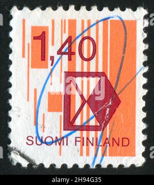 FINLANDE - VERS 1984: Timbre imprimé par la Finlande, montre des lettres, vers 1984 Banque D'Images