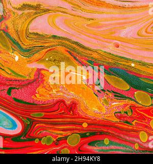 Arrière-plan d'été.Couleurs vives de marbre de luxe naturel.Design tendance et coloré dessiné à la main.Mélange multicolore de peintures d'image.Peinture abstraite.Co Banque D'Images