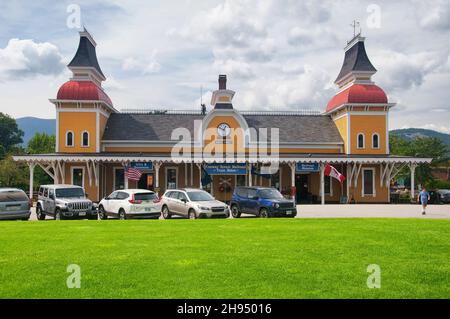 North Conway, New Hampshire.2 septembre 2018.La gare historique de conway pittoresque dans le nord de conway New hampshire sur un couvert ensoleillé d Banque D'Images