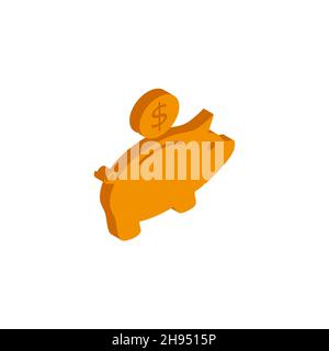 Vecteur isométrique Banque de Piggy simple icône sur un fond blanc eps Illustration de Vecteur