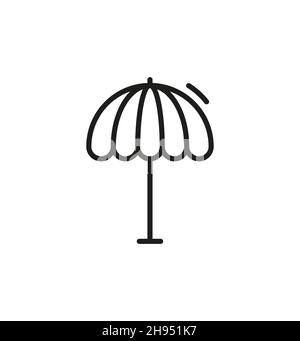 icône de parasol de plage vectoriel de ligne d'art sur un fond blanc eps Illustration de Vecteur