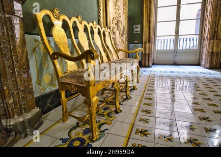 Les intérieurs luxueux du palais Alliata Villafranca à Palerme Banque D'Images