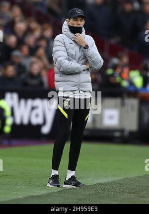 Londres, Royaume-Uni, 4 décembre 2021.Thomas Tuchel, directeur de Chelsea, lors du match de la Premier League au London Stadium, Londres.Crédit photo à lire: Paul Terry / Sportimage crédit: Sportimage / Alay Live News Banque D'Images