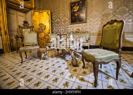 Les intérieurs luxueux du palais Alliata Villafranca à Palerme Banque D'Images