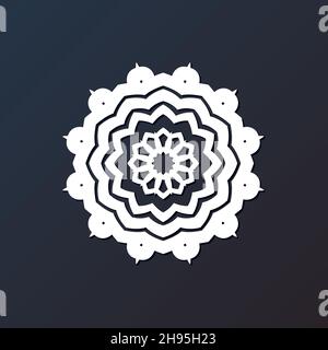Gabarit de découpe laser mandala à partir de papier, contreplaqué, fer CNC silhouette ornement. Illustration de Vecteur