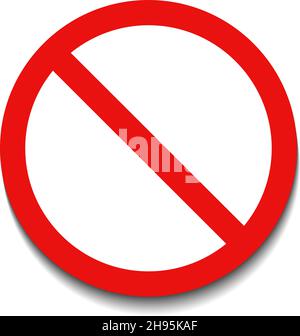 Signe rond interdit vide cercle rouge barré, signe non autorisé, symbole d'interdiction vide, avertissement rouge, illustration vectorielle,Isoler sur blanc Illustration de Vecteur