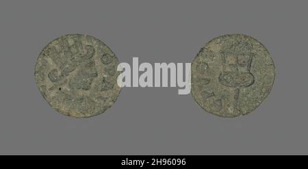 Pièce de monnaie représentant la déesse Tyche, 3e siècle BCE-4e siècle AD. Banque D'Images