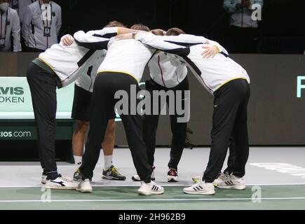 Équipe Allemagne lors de la demi-finale de la coupe Davis 2021, match de tennis entre la Russie et l'Allemagne le 4 décembre 2021 à Madrid Arena, Espagne - photo: Laurent Lairys/DPPI/LiveMedia Banque D'Images