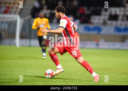 Cambridge, Royaume-Uni.04e décembre 2021.Sam Nombe (10 Exeter City) lors du deuxième tour de la coupe FA entre Cambridge United et Exeter City au stade R Cotages Abbey Stadium, Cambridge, Angleterre, le 4 décembre 2021.Photo de Kevin Hodgson/Prime Media Images.Crédit : Prime Media Images/Alamy Live News Banque D'Images