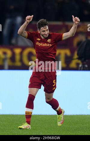 Stadio Olimpico, Rome, Italie.4 décembre 2021.Serie A football, AS Roma versus Inter Milan; Mat&#xed;as Vina of as Roma Credit: Action plus Sports/Alay Live News Banque D'Images