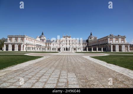 Le Palais royal espagnol d'Aranjuez.Aranjuez Espagne.Le Palais et ses jardins environnants sont classés au patrimoine mondial de l'UNESCO. Banque D'Images