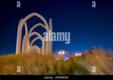 Le feu fonctionne à la corniche de Doha Banque D'Images