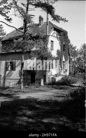 Polska, 1947-09.Tereny Ziem Odzyskanych nad Zalewem Wiœlanym.NZ. czêœciowo uszkodzona, poniemiecka willa. bk/mgs PAPPologne, 1947 septembre.Les territoires regagnés sur la lagune de Vistule.Photo: En partie ruiné, inhabitée ancienne villa allemande. bk/mgs PAP Banque D'Images