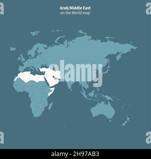 Carte vectorielle du Moyen-Orient. Carte du monde par région. Illustration de Vecteur