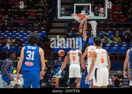 29 novembre 2021, Assago (Milan, Milan, Italie: Amedeo Tessitori (Italie) en action à la qualification pour la coupe du monde de basket-ball FIBA 2023.l'Italie remporte contre les pays-Bas avec un score de 75 à 73.(Credit image: © Elena Vizzoca/Pacific Press via ZUMA Press Wire) Banque D'Images