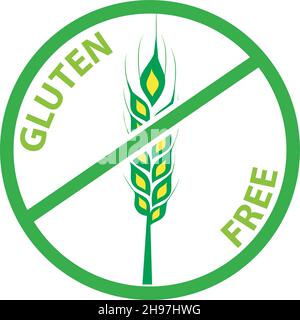 Icône sans gluten, signe vecteur sans gluten isolé sur fond blanc Illustration de Vecteur