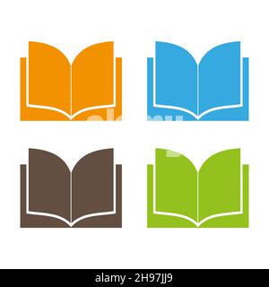 Icône Livre.Icône de livre isolée sur fond blanc Illustration de Vecteur