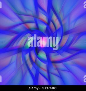 Rendu 3D d'un arrière-plan abstrait en spirale bleu vif Banque D'Images