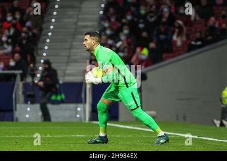 Manolo Reina de Mallorca lors du championnat d'Espagne la liga football match entre l'Atlético de Madrid et le RCD Mallorca le 4 décembre 2021 au stade Wanda Metropolitano à Madrid, Espagne - photo: IrH/DPPI/LiveMedia Banque D'Images