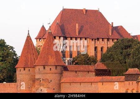 Palais du Grand Maître gothique au château d'ordre Teutonique château construit à partir de la XIII à XV siècle inscrit au Patrimoine Mondial de l'UNESCO à Malbork, Pologne Banque D'Images